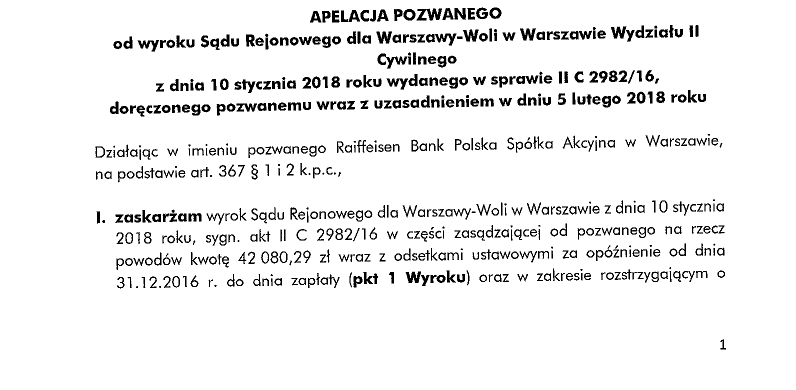 apelacja polbank radoslaw łopiński